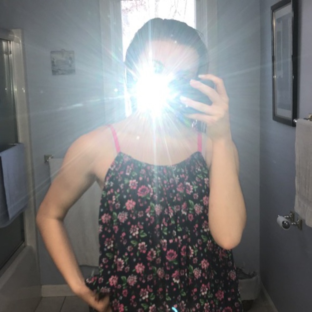 Abercrombie & Fitch blue flowered tank top